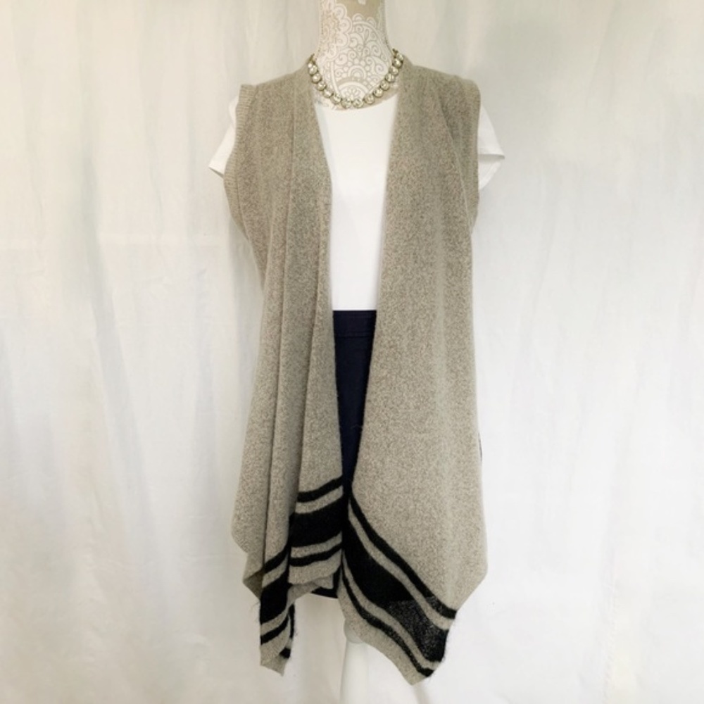 Banana Republic // Tan, Black Striped Wool layering Vest XS PM
